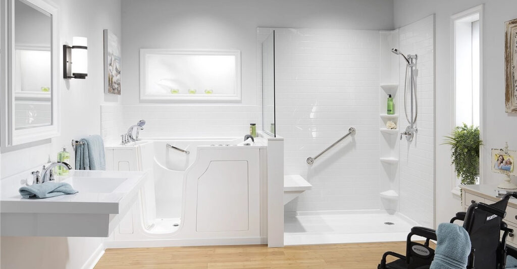 Walk-in Tub and Standing Shower combo.