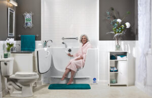 Bathroom for seniors with a walk in tub