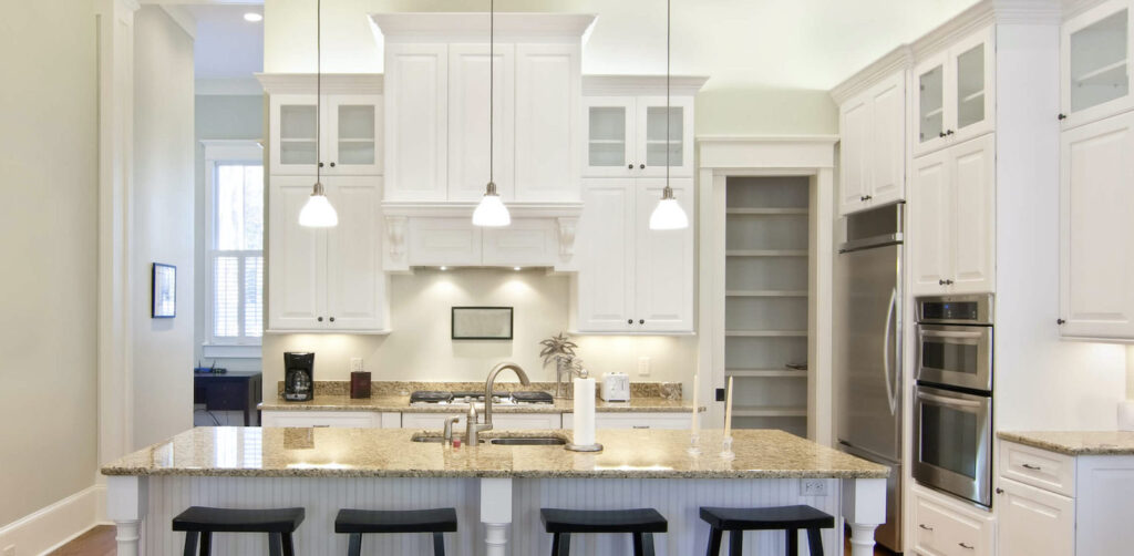 Fresh modern design kitchen in Detroit after a remodel.