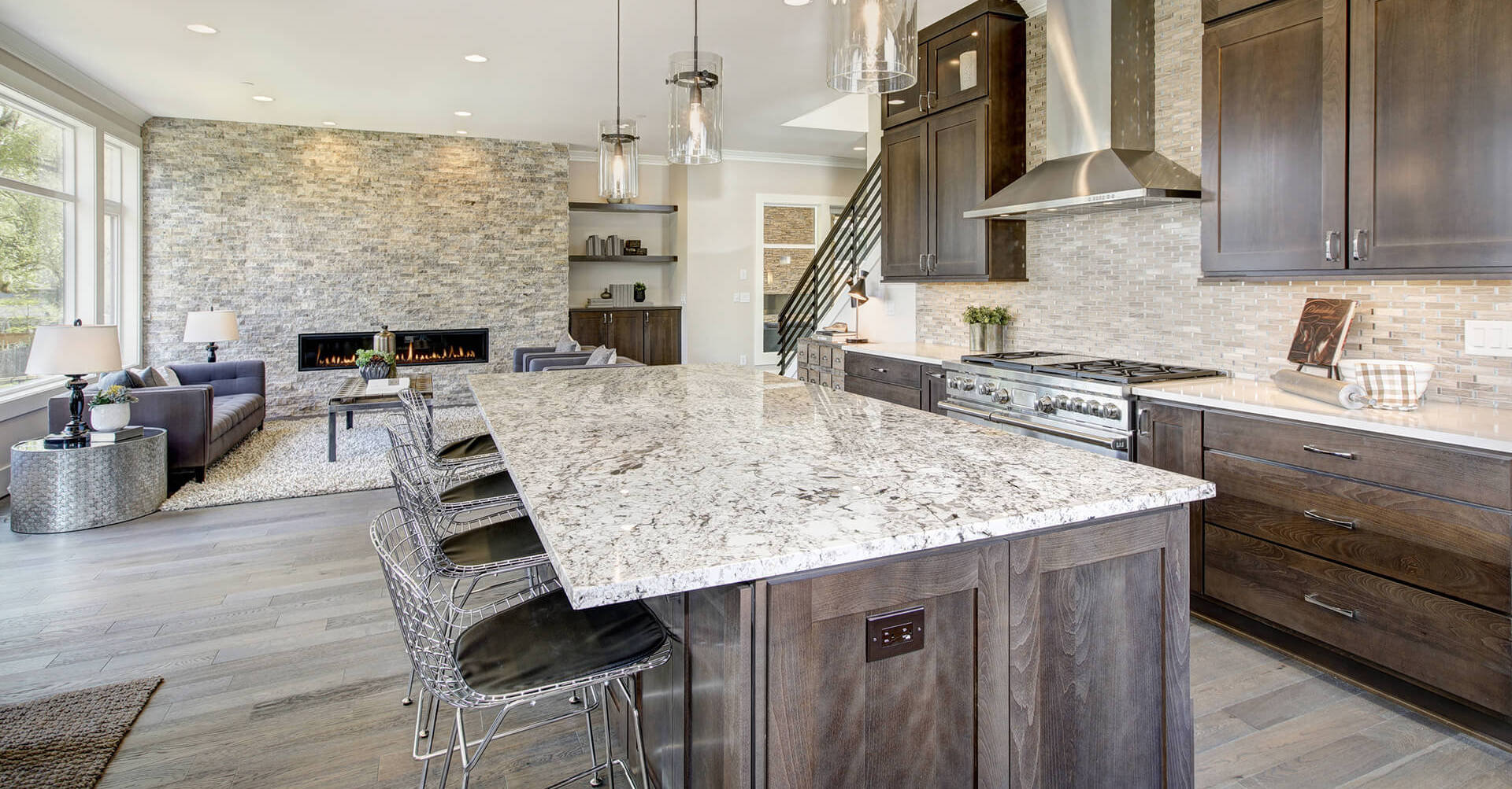 Beautiful rustic kitchen remodel design in West Bloomfield, MI.